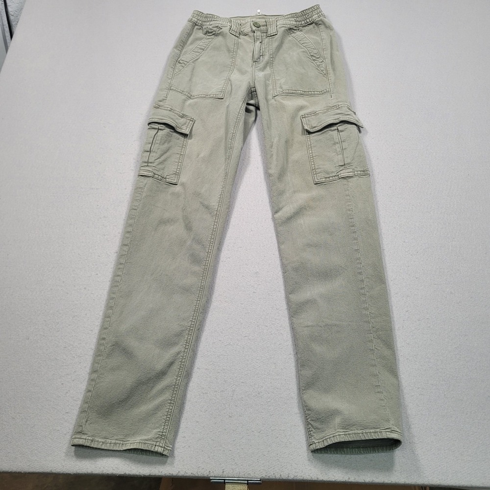 American Eagle Women Green Stretch Cargo Pants Size 2 Straight Leg Utility